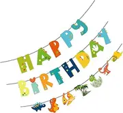 MUSISALY 1 Set Dinosaur Birthday Banner Garland Dinosaur Theme Decorations for Birthday Party Hanging Bunting for Entryways Walls and Dining Tables for Boys and Celebrations