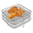 Three Layer Air Fryer Rack, Oven Grill Tray, Kitchen Drain Rack, BBQ Rack Baking