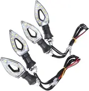 Mikinona 2 Pairs Yellow Motorcycle Led Signal Indicator Lights Waterproof 12v 11 Smd Leds Heart Shape Design for Motorbike