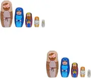 Ciieeo Sets Unique Traditional Russian Nesting Dolls Handmade for Boys and Girls Wooden Stacking Toys Home Decor Set