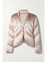 [INTERIOR] INTERIOR - The Mira Quilted Silk-satin Down Jacket - Blush - US4 US 4 Pink