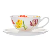 2pc Ashdene Botanical Symphony 220ml Cup & Saucer Fine Bone China Parrot Tulip