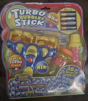 Placo Toys Turbo Bubbles Stick Twin Turbo Power 10 Streams of Bubbles New Sealed