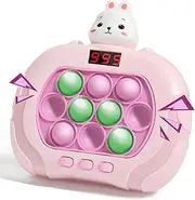 Pop Fidget Kids It Games Toy, Fast Push Bubble Game Console with LED Screen for Kids 8-12, Handheld Quick Push Game, Autism Sensory Toys, Birthday Xmas Gifts for Boys, Girls, Teens, Adults (Rabbit)