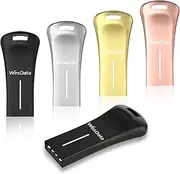 WesData 5-Pack 64GB Small USB Flash Drives with 2 USB-C Adapters in Portable Carrying Case, Zinc Alloy Metal Shell, 4 Colors, Thumb Drive, Memory Stick, Pen Drive for PC/Mac/Phone/Laptop/Car