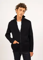 Saint James QUIBERON - High Collar Knit Jacket in Navy at Nordstrom, Size Large
