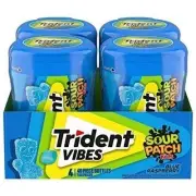 Trident Vibes SOUR PATCH KIDS Blue Raspberry Sugar Free Gum, 4-40 Piece...
