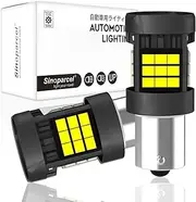 Sinoparcel P21W LED Bulb, 6000K Cool White 1156 LED Bulb for Car BA15s Base Backup Reverse/Turn Signal/Tail/Rear Fog/Licence Light, 300% Brighter Than 382 Halogen, IP68, 2 Pcs