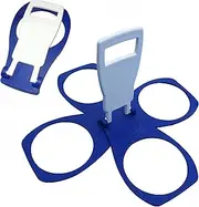 Fold Away Cup Carrier Coffee Soft Drink Pint/Beer/Beverage Holder - Sturdy Reusable Pocket Size - Festival Essential - Easy & Safe - hot Drinks - Sports Fans 3-4 Cup Position (Blue)