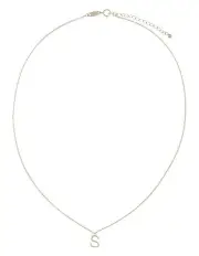 [Mocha] Elly Lou Timeless Initial S Necklace in Silver