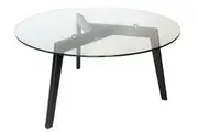SK Designer Living | Stad Round Glass Coffee Table | Black