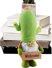 Christmas Cactus Ornament, Gnome Plush Doll, Soft Cactus Stuffed Gnome Decoration, Whimsical Spring Festival Decor For Desk Table Home Holiday Display, 14.96 Inches