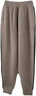 [Generic] Women's 100% Wool Knitted Radish Pants High Waist Soft Comfortable Feet Pants Winter Thicken Warm Sweatpants