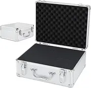 Qiwieod Hard Shell Briefcases, Heavy Duty Aluminum Case, Handle Design Precision Instrument Case, Handle Design, Integrated Sponge Truck Storage Box with Safety Lock for