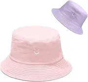 [dinghaole] Unisex Kids Summer Bucket Hat, Pink Purple Double-Sided Bucket Hats, Foldable Beach Hats Outdoor Caps, Boys Girls Summer Bucket Hat Wide Brim Unisex Beach Hats Caps for 2-8 Years
