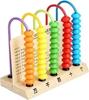 Toyvian Wooden Educational Abacus for Counting Beads Math Learning Tool Rod Design with Beads Each Enhances Hand Flexibility and Numeracy Skills