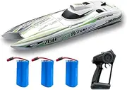 RC Jet Speedboat, TX768 RC Boat Brushless High Speed, Low Battery and Long Range Alarm, Full Size RC Catamaran Boat, 30km/h High Power Jet Boat for River Bashing, Pools, and Lakes With 3x 3s Batteries