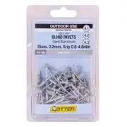 3 X otter surfmist 3 2 x 0 8 4 8mm multi grip open aluminium blind rivets 100 p