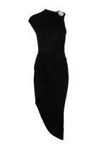 David Koma Asymmetric Stretch-jersey Mini Dress - Black And Silver - 10 (UK10 / S) 10 (UK10 / S)
