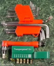 18pc Tamper Proof STAR / TORX BIT SET L Shaped Angle Offset Torque with Holder