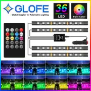 4x LED Remote Control Car Accessories Interior Light Strip Floor Atmosphere RGB (for: Smart)