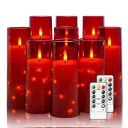 Nimiko Flickering Flameless LED Candles,Battery Operated Candles 9 Pcs with E...