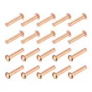 30 Pcs 5/32" x 25/32" Round Head Copper Solid Rivets Fasteners