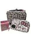 Impressions Hello Kitty Hello Cosmetic Bag 3pc with Magnifying Mirror Set New