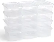 Rubbermaid RMCC60003 Cleverstore Clear Stackable Plastic Storage Containers with Durable Latching Lids, 6 Quart-12 Pack, 12 Count
