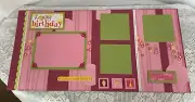 2 - 12X12 pre made Scrapbook Pages Young Girls Birthday Celebration Embellished