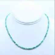 Blue Kingman Faceted 3mm Turquoise Beaded Southwestern Gemstone Modern Necklace