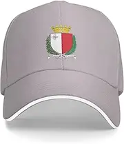[Generic] Malta National Emblem Hat Support Malta Coat of Arms Baseball Cap Maltese Hat for Women Men Adjustable Hat