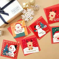 在飛比找樂天市場購物網優惠-聖誕節 阿拉斯加小卡片 正方形卡 賀卡 祝福卡 附信封 雪人