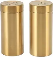 2Pcs Gold Jar, Stainless Steel Rustproof Seasoning Shaker Bottle, Screw Open Top for Salt Sugar Paprika, Kitchen Cooking Accessory