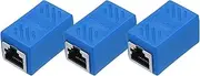 uxcell 3 Pack RJ45 Ethernet Coupler, Female to Female Cat6 Coupler Ethernet Extension Adapter Network Connector for Cat8/Cat7/Cat6/Cat5e/Cat5,Blue