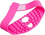 Beavorty Thin Face Mask Silicone Reusable Face Mask Face Changing Mask Double Chin Strap Neck Mask for Tightening V Line Lifting Facial Mask Female Silicone Mask Chin Mask Rosy Silica Gel