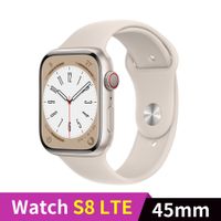 Apple Watch S8 LTE 45mm 星光色鋁錶殼配星光色運動錶帶