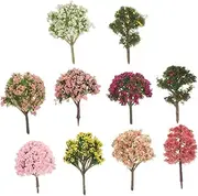 GANAZONO DIY Supplies 10pcs Plastic Trees Fake Greenery Model Building Train Scenery Miniature Trees Modeling