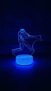 Baseball Player 3D Night Light Color Changing Illusion Lamp Sport MLB Fan Gift