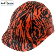 Tiger Orange Hydro Dipped Cap Style Hard Hat with Ratchet Suspension