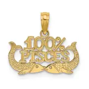 14K Yellow Gold 100% Pisces Zodiac Charm