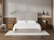 My Style Buttoned Headboard & Drawer Base - King / Haze / Gas Lift Base