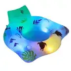 Light-Up Floating Pool Chair with 2 Cup Holders and Handles Pool Raft for Adults