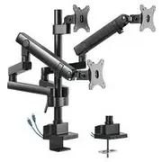 Brateck Triple Monitor Mount with USB Ports - 17"-27"