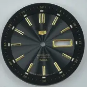 Vintage Green Luminous Watch Dial 35.5mm Black Gold for NH35 NH36 Modified
