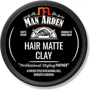 Man Arden Hair Matte Clay Professional Styling For Matte Finish, Medium to High Hold, Adds Thickness and Texture, Non Greasy, Anytime Re-Stylable, 50gm