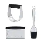3PCS Smoother Spatula Dough Slicer Baking Dough Tools Pastry