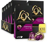 L'OR Espresso Coffee Sontuoso - Intensity 8 - 100 Aluminium Capsules Compatible with Nespresso Machines (10x10 Pods Pack)