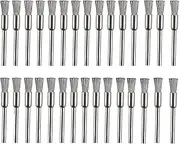 KEWAYO 30Pcs Stainless Steel Wire Brushes 1/5″(5mm) x 1/8″(3mm) Wire Brush Rust Paint Removal Bits Polishing Rotary Tools