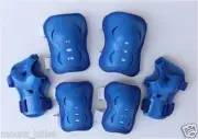 Kid's Roller Blading Wrist Elbow Knee Pads Blades Guard 6 PCS Set in BLUE